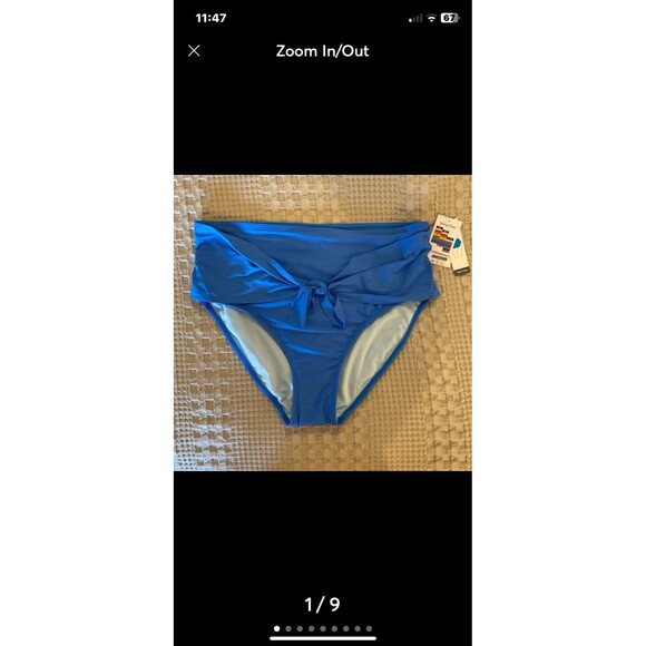 NEW Time and Tru Bikini Swimsuit Top ONLY Size Medium 8-10 Stripes Blue Pink - Picture 10 of 10